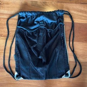 Black Mesh Drawstring Backpack